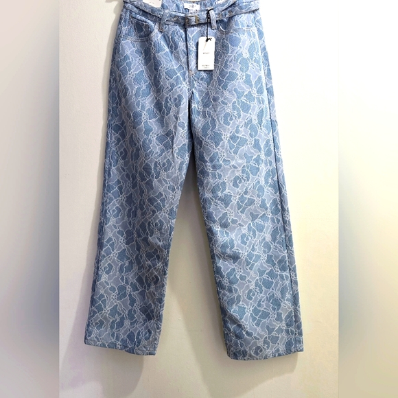 Lace Covered Baggy High Waist Jeans size 26 - Picture 2 of 15